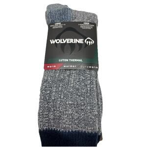 Wolverine Men's Luton Thermal Crew Socks Size Large Men’s 7-12 Wool 2 Pairs NEW
